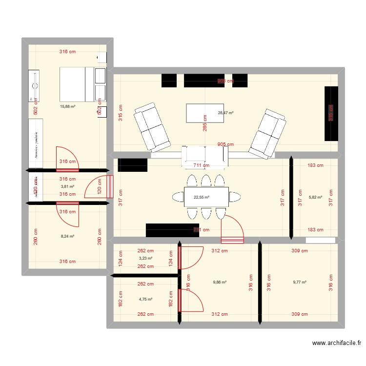 plan x. Plan de 0 pièce et 0 m2