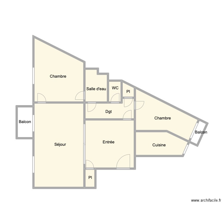 Cressent. Plan de 12 pièces et 52 m2