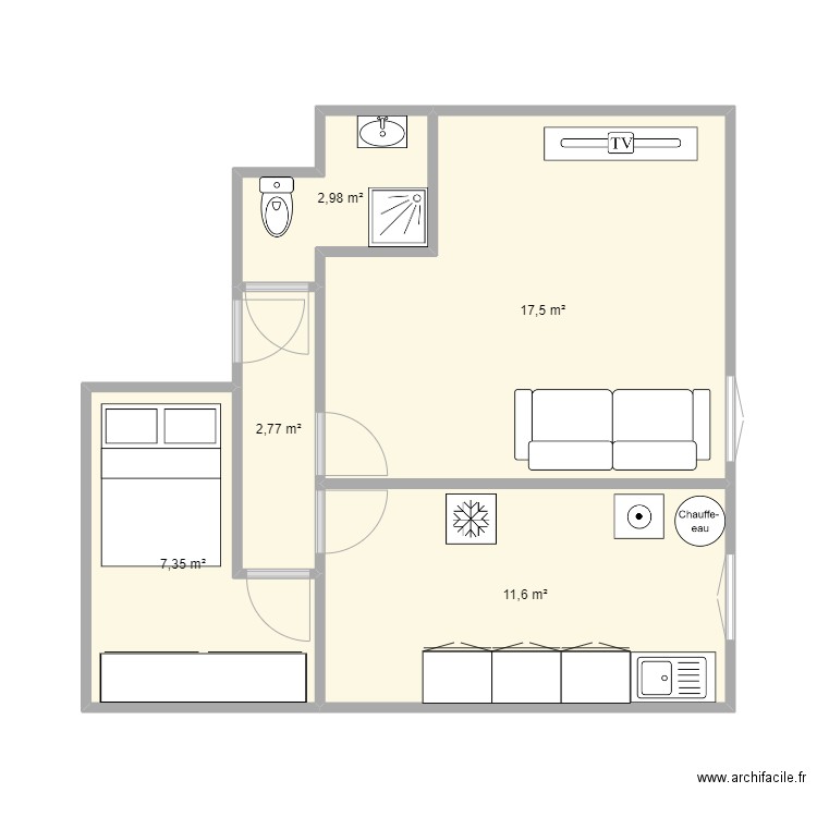 T2 joliette avant. Plan de 0 pièce et 0 m2