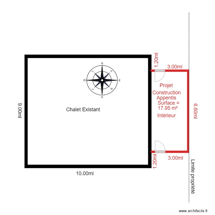 Existant  et projet  chalet 79. Plan de 0 pièce et 0 m2