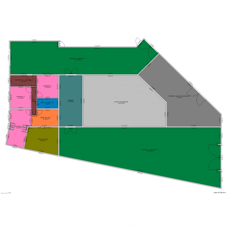 RDC Oller René A1/L1 (couleur). Plan de 0 pièce et 0 m2