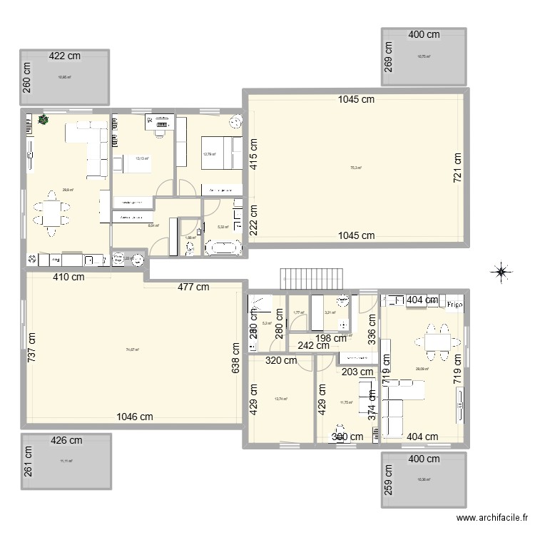 TOULOUSE. Plan de 27 pièces et 256 m2