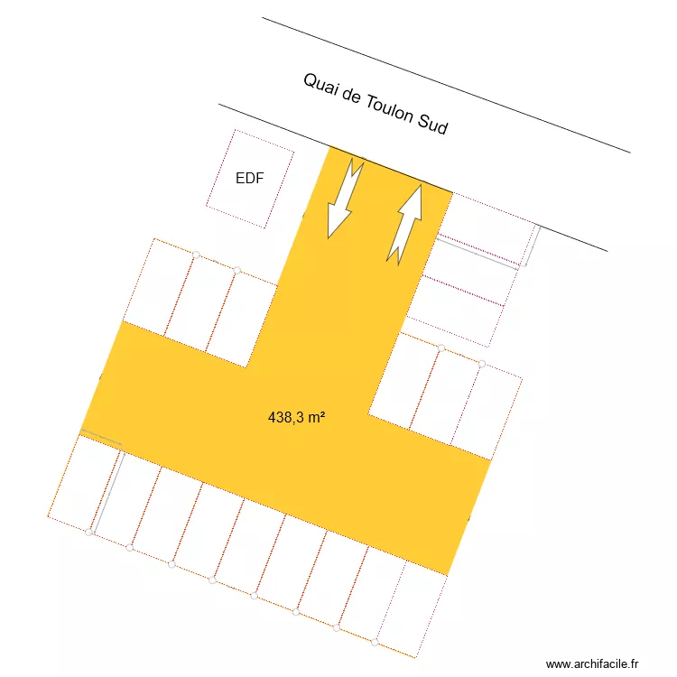 Am&eacute;nagement parcelle BX597. Plan de 