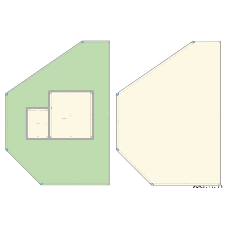 Plan. Plan de 4 pièces et 886 m2