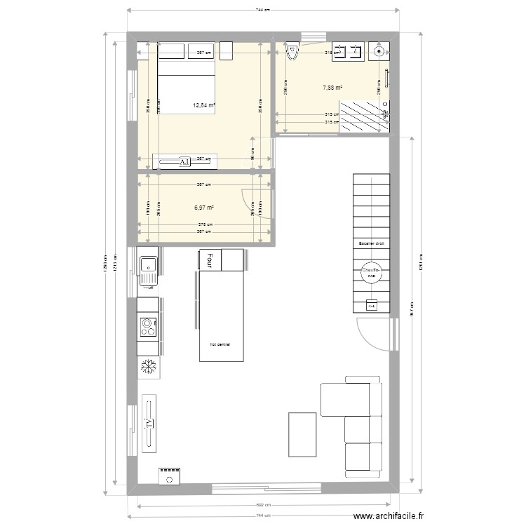 nnumber 2. Plan de 3 pièces et 28 m2