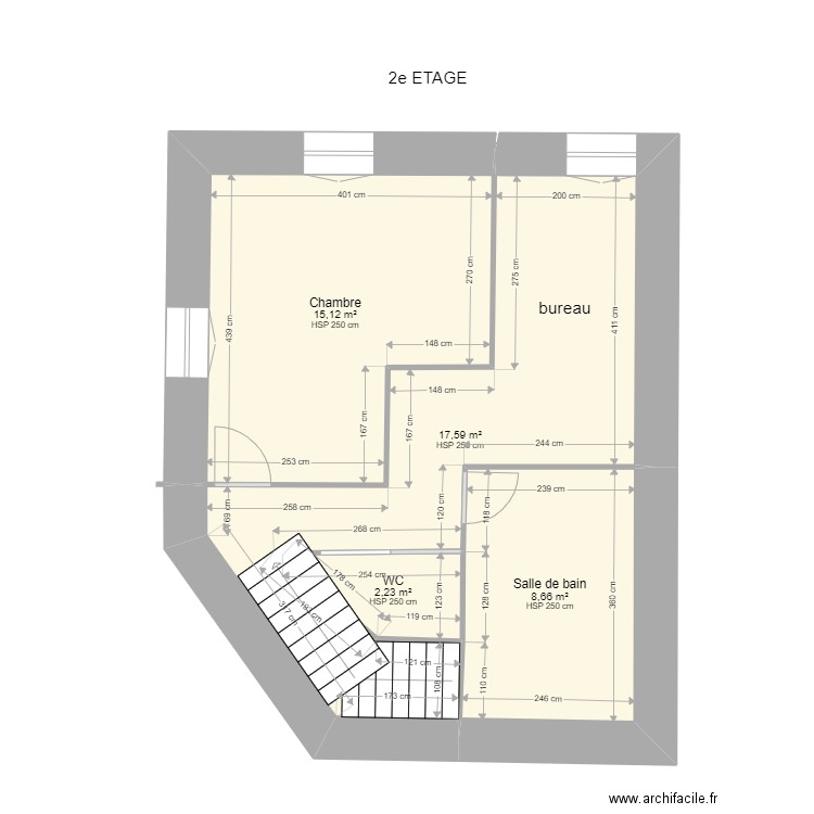 GOUX. Plan de 11 pièces et 119 m2