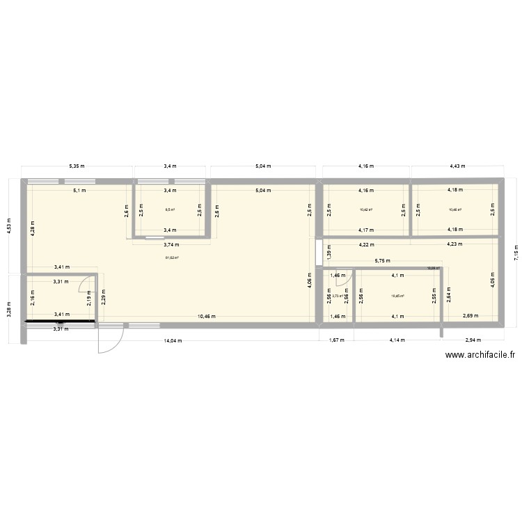 creche. Plan de 8 pièces et 144 m2