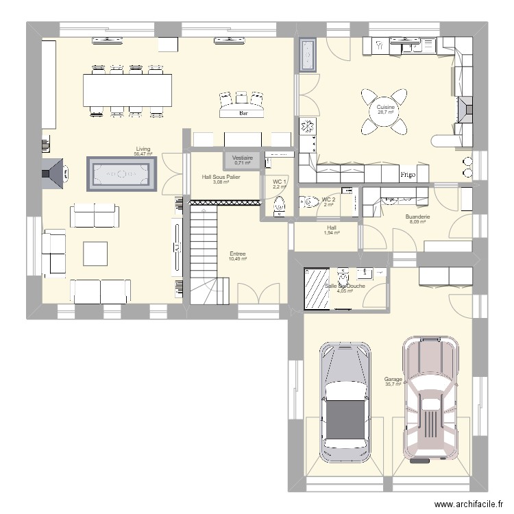 Rez 01 1. Plan de 11 pièces et 153 m2