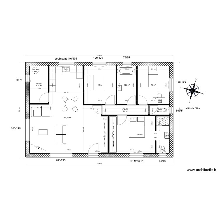 projet 2 Imbert loc. Plan de 8 pièces et 98 m2