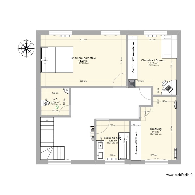 Plan Etage. Plan de 0 pièce et 0 m2
