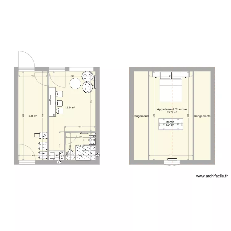 projet appartement  garage. Plan de 