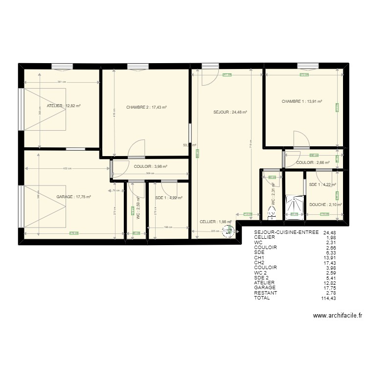 BRACHET RDJ . Plan de 0 pièce et 0 m2