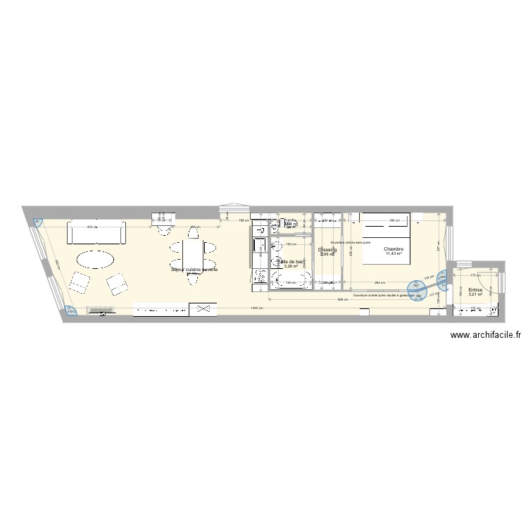 Maz60 new 4. Plan de 6 pièces et 60 m2