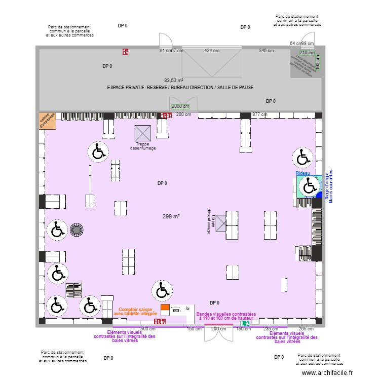 PADD SAINT-VIT APRES TRAVAUX espaces de rotation. Plan de 3 pièces et 387 m2