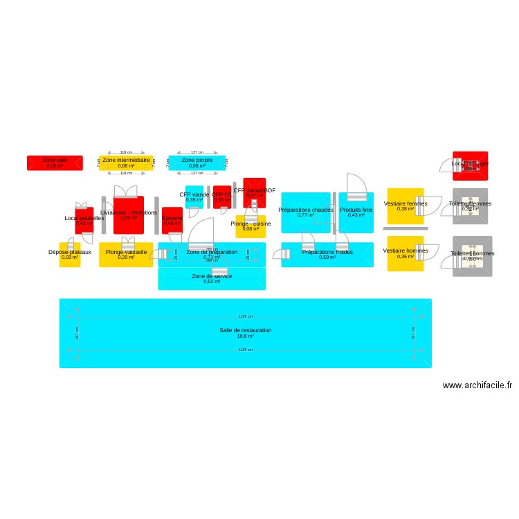 Plan cuisine - INSEP. Plan de 23 pièces et 27 m2