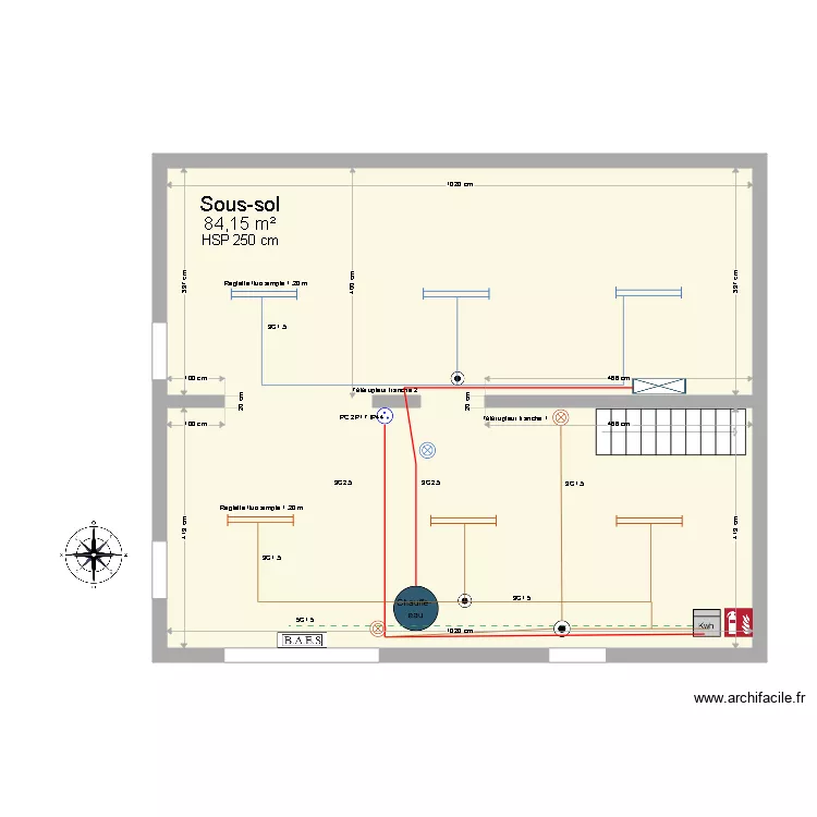 Sous sol Douville Valid&eacute;. Plan de 