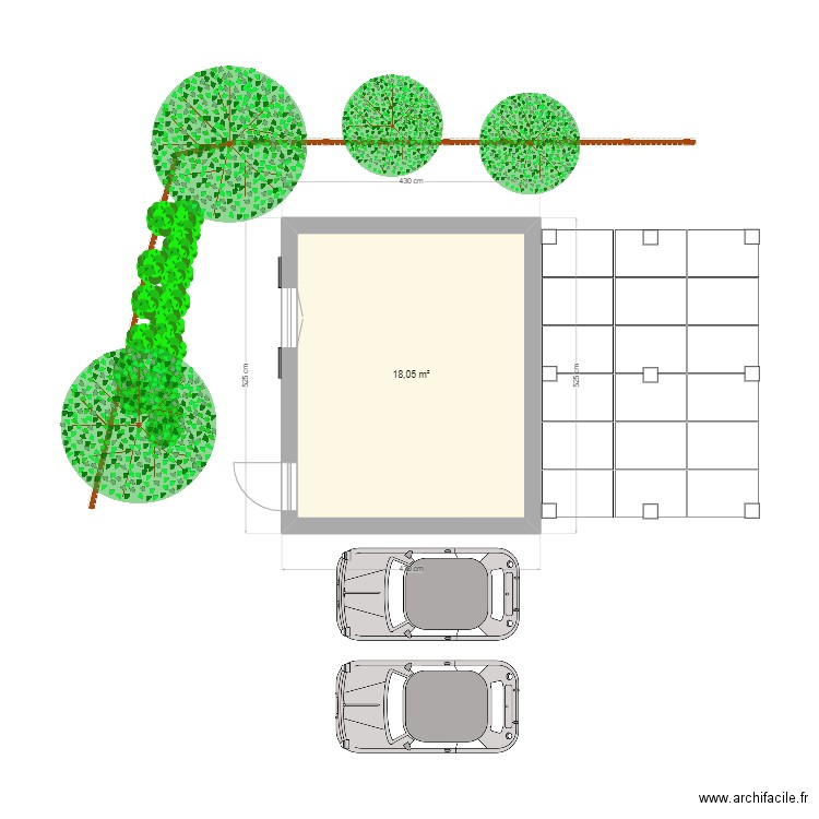 PALETTE. Plan de 1 pièce et 18 m2