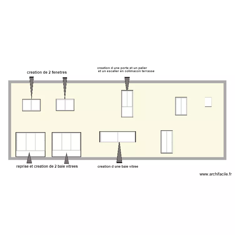 GITE FACADE ARRIERE. Plan de 