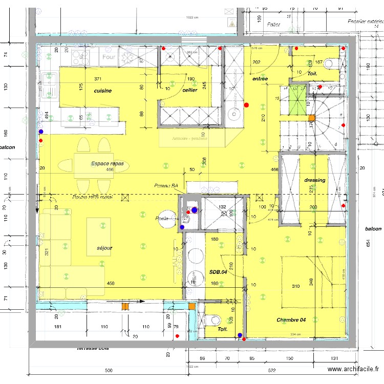 D'apres Plan Archi. Plan de 1 pièce et 92 m2