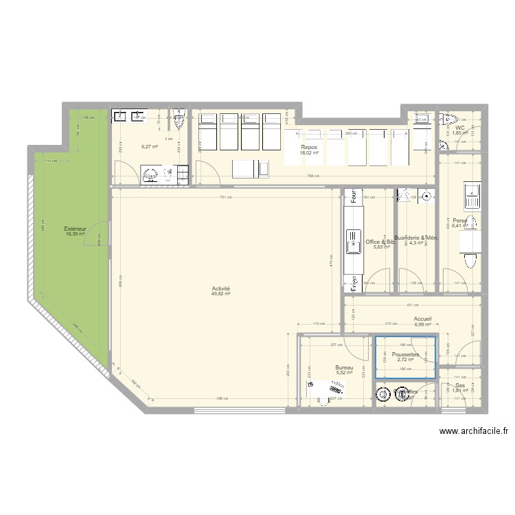 Fontenay PROJET V ArL 030522 V2 Meublé PMI. Plan de 13 pièces et 127 m2