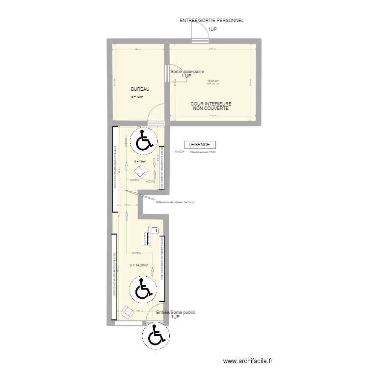 PEPITES NCO. Plan de 3 pièces et 60 m2