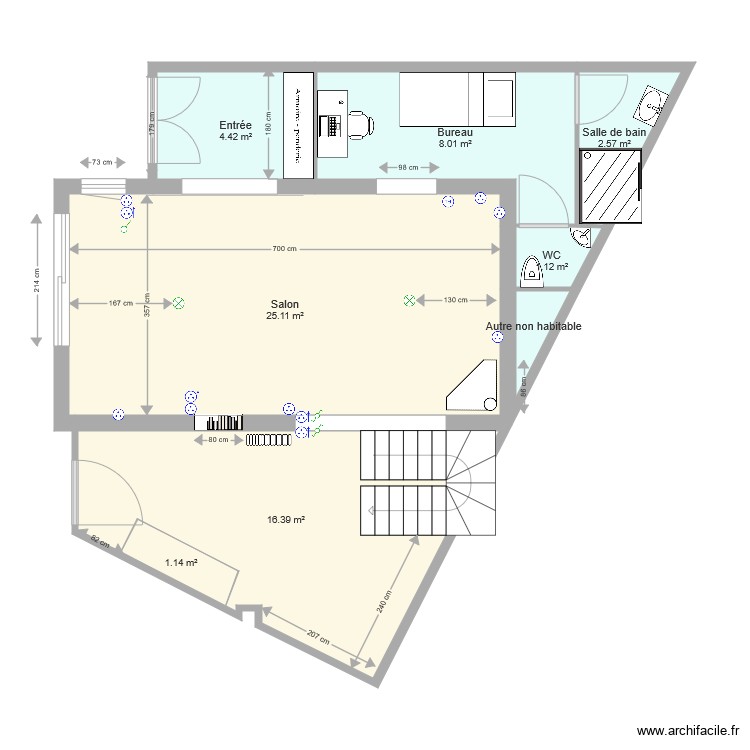 Maison 86m2 extension. Plan de 0 pièce et 0 m2