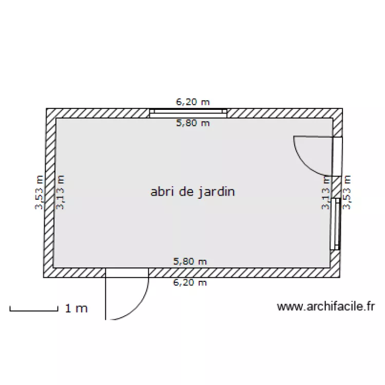 terrasse sur abri de jardin. Plan de 