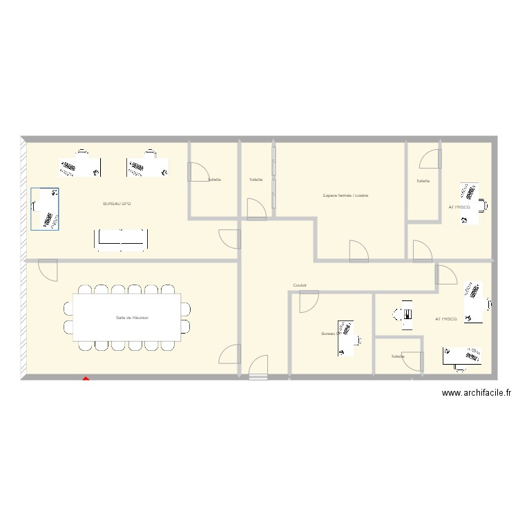 Plan Actuel Niveau 1 ASSI  DG. Plan de 0 pièce et 0 m2