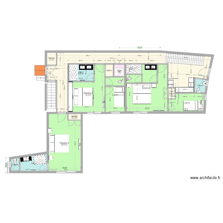 LES ANGLES ETAGES chambres juin . Plan de 0 pièce et 0 m2