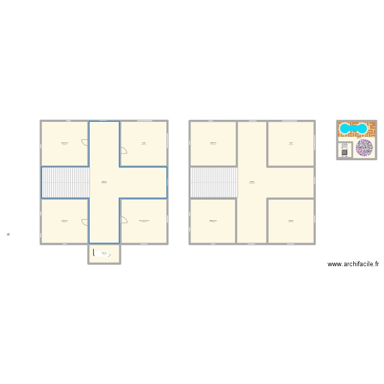 house anglais. Plan de 13 pièces et 520 m2