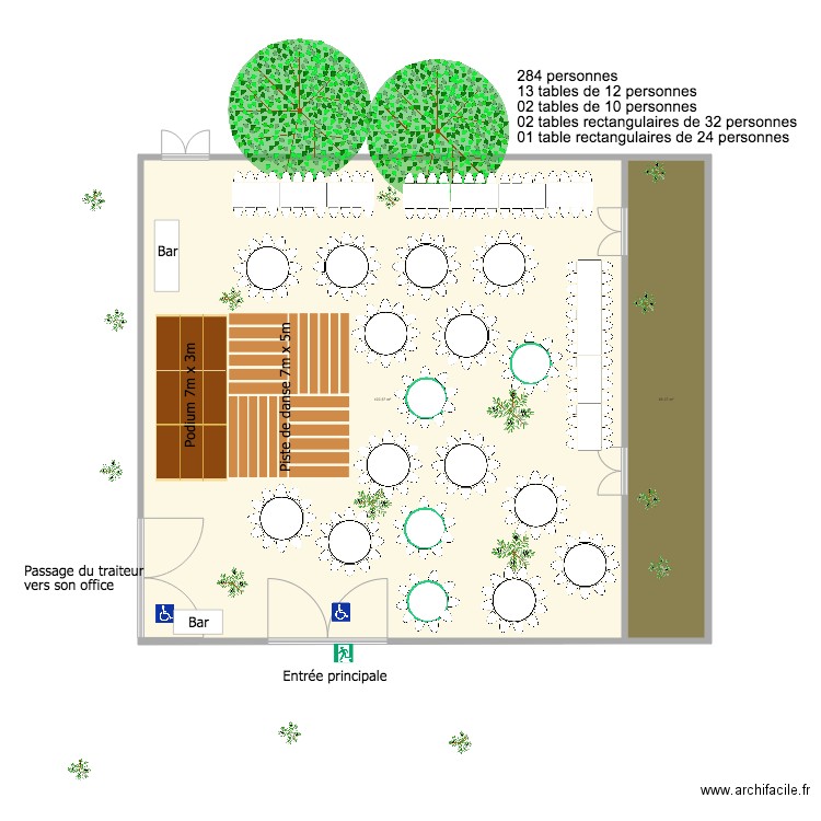 Pavillon des Oliviers implantation 284 personnes . Plan de 0 pièce et 0 m2