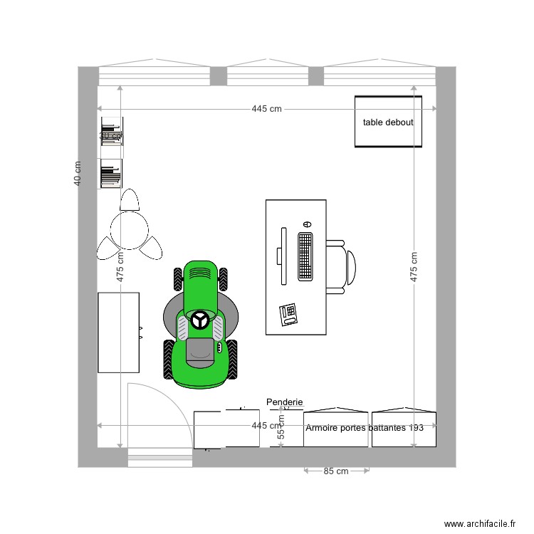 Office. Plan de 0 pièce et 0 m2