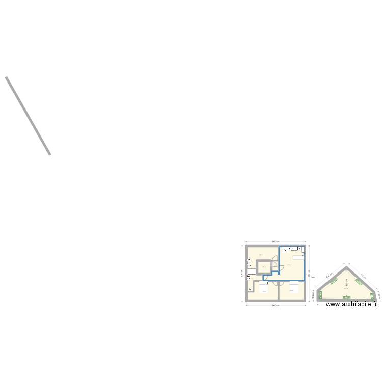 comble siret. Plan de 0 pièce et 0 m2