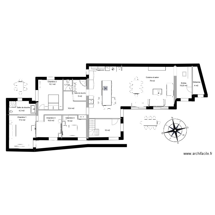 maison Clamart. Plan de 5 pièces et 35 m2