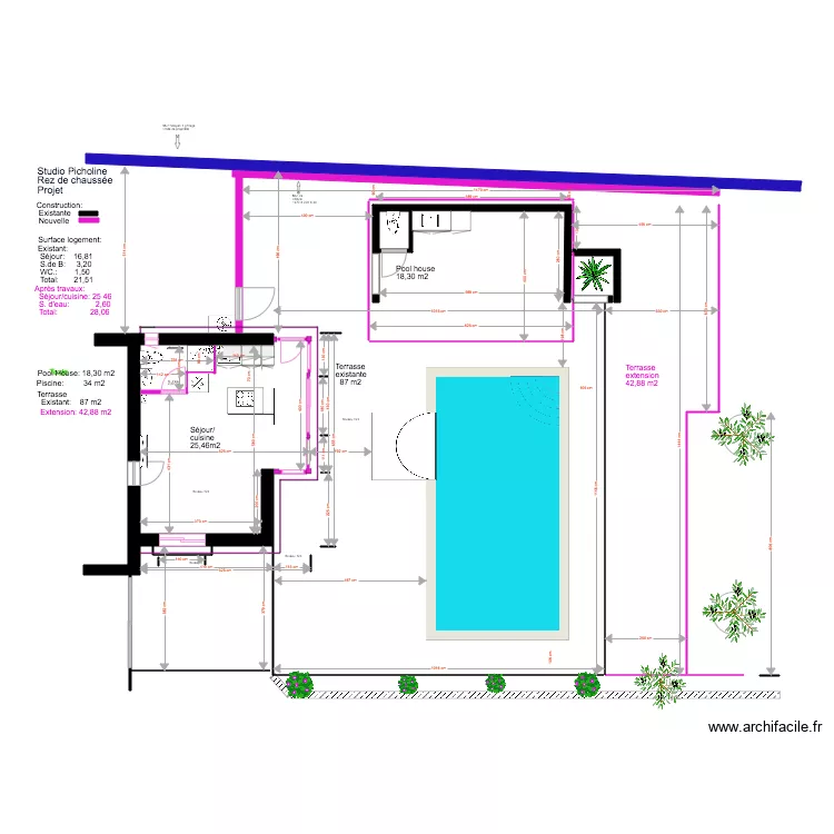 Studio Picholine Projet  07 18 2 toiture. Plan de 