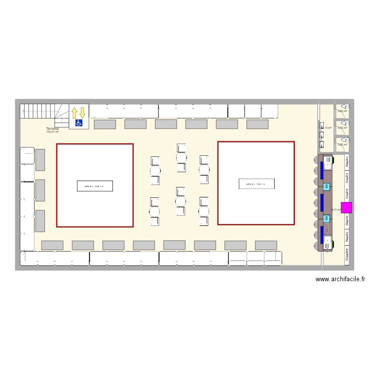 CosmoGraph Terrasse. Plan de 6 pièces et 164 m2