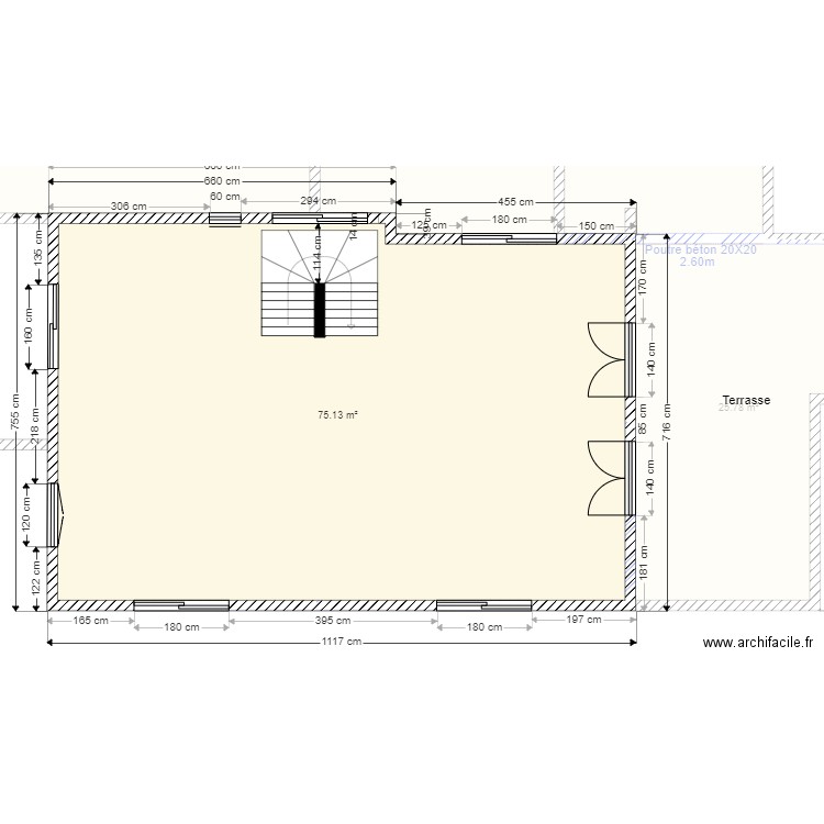 Ouverture Etage . Plan de 0 pièce et 0 m2