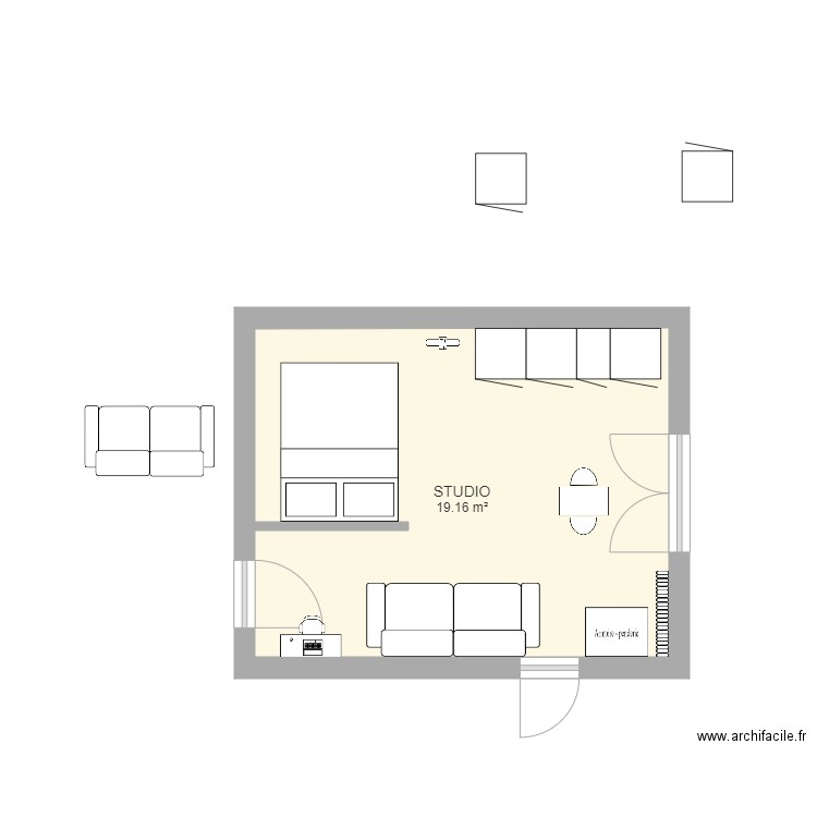 studio 20 m22. Plan de 0 pièce et 0 m2