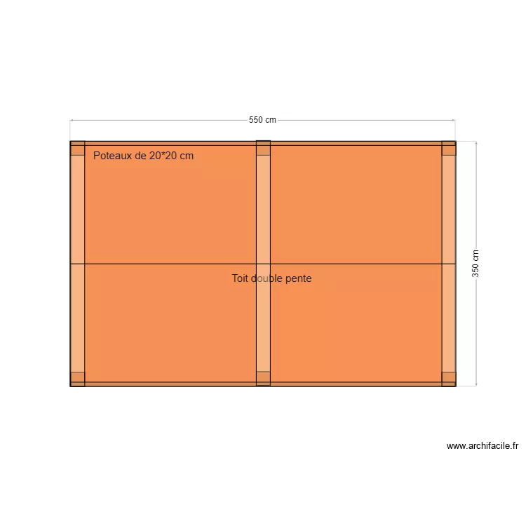 Abri de Jardin vue toiture. Plan de Abri de Jardin vue toiture. Plan de