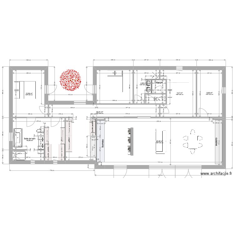 25JUIN plus petit SALON- PATIO NORD-SDB DRESSING-. Plan de 11 pièces et 143 m2