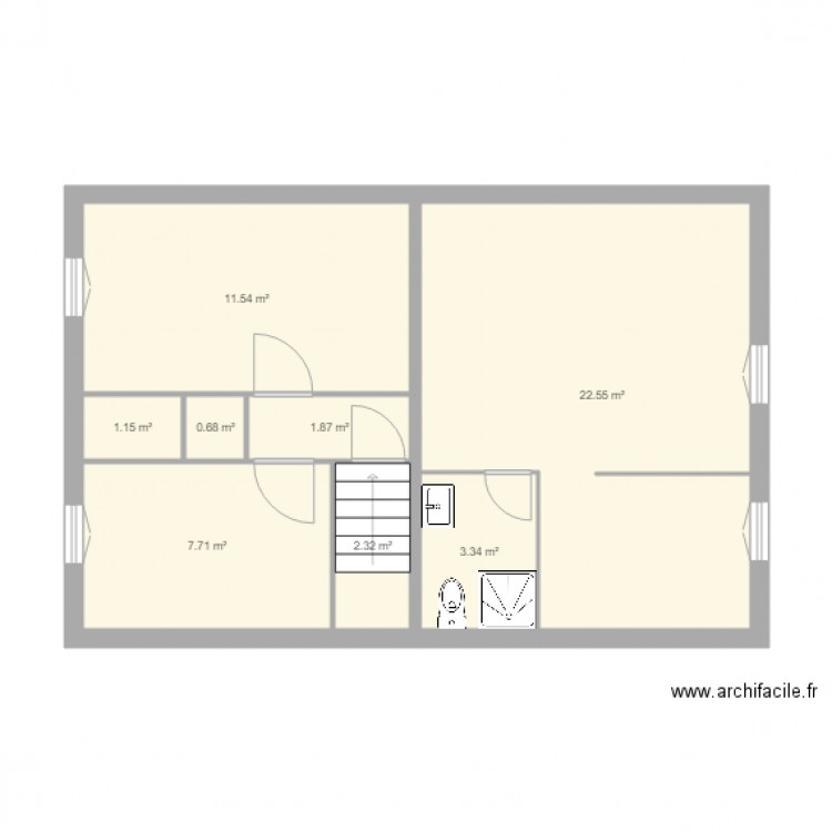 Démarié Premier étage 0 Avant travaux. Plan de 0 pièce et 0 m2