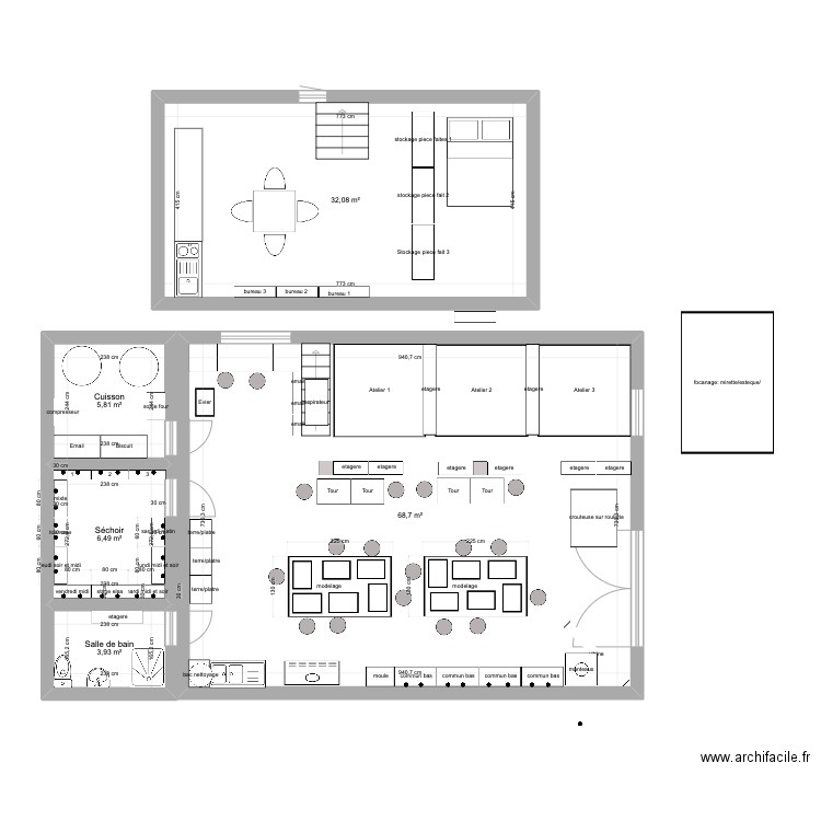 Atelier MVE. Plan de 5 pièces et 117 m2