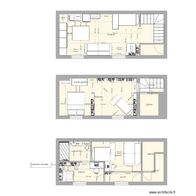 Maison de l'amour/2. Plan de 10 pièces et 76 m2
