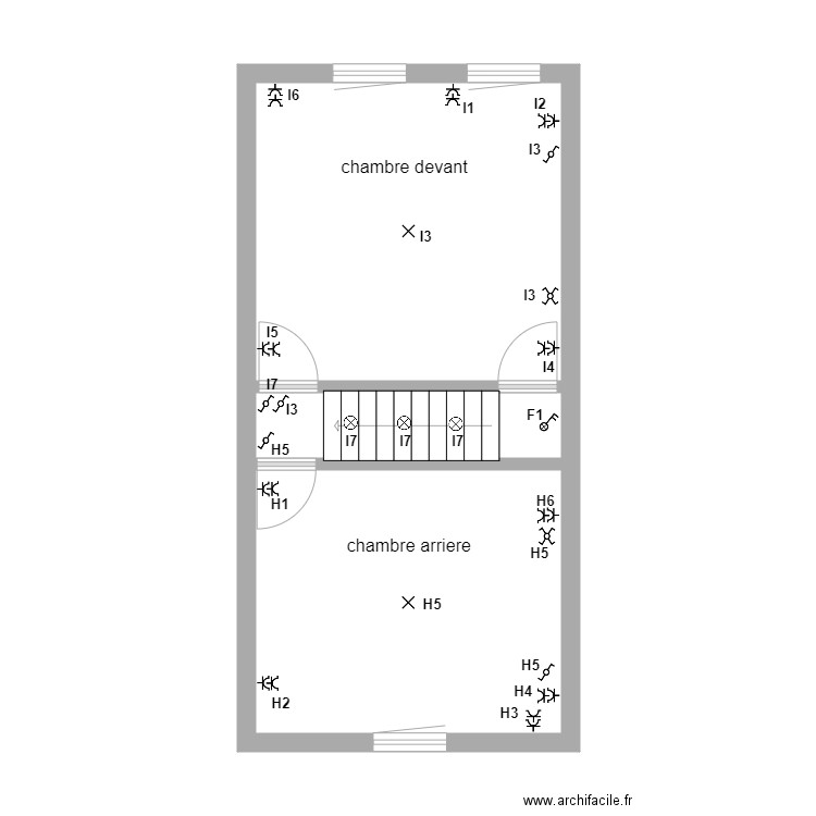 plan electrique etage val fred. Plan de 0 pièce et 0 m2