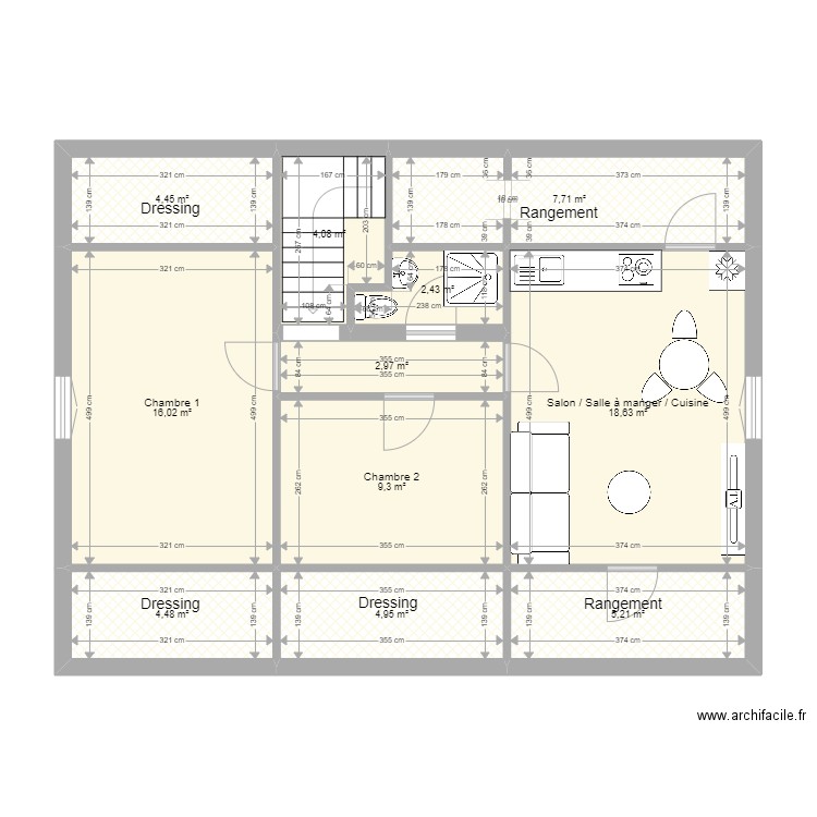 R+1 - Maison Meaux - CRT. Plan de 11 pièces et 80 m2