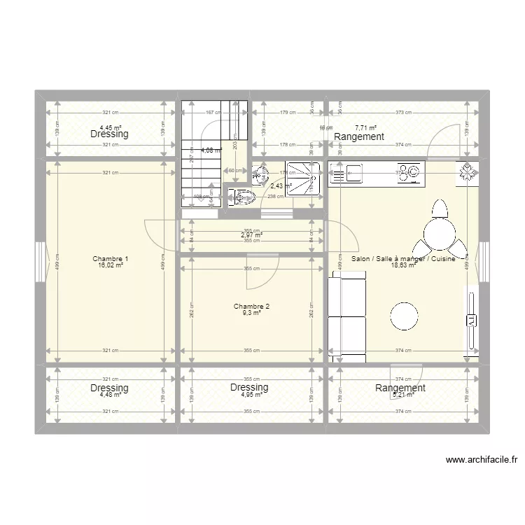 R+1 - Maison Meaux - CRT. Plan de 