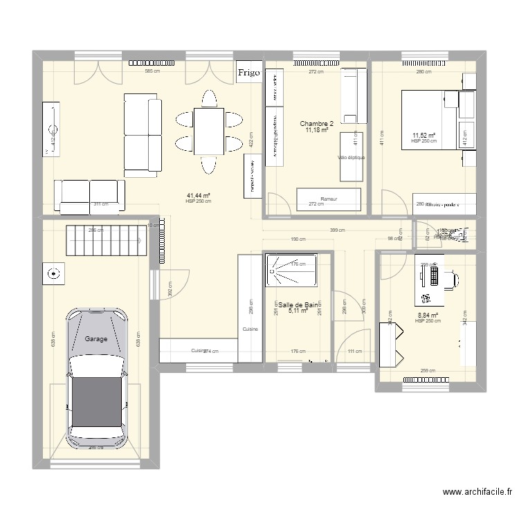211229 Maison  Bachant Prises cotation. Plan de 9 pièces et 188 m2