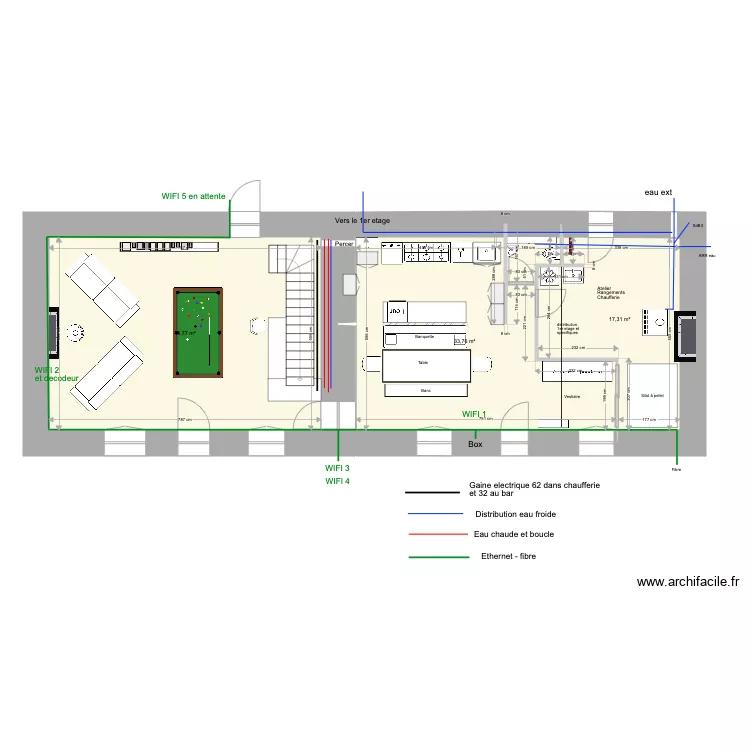 Sibinel Rez de chaussee Distributions encastrees dans sol. Plan de 