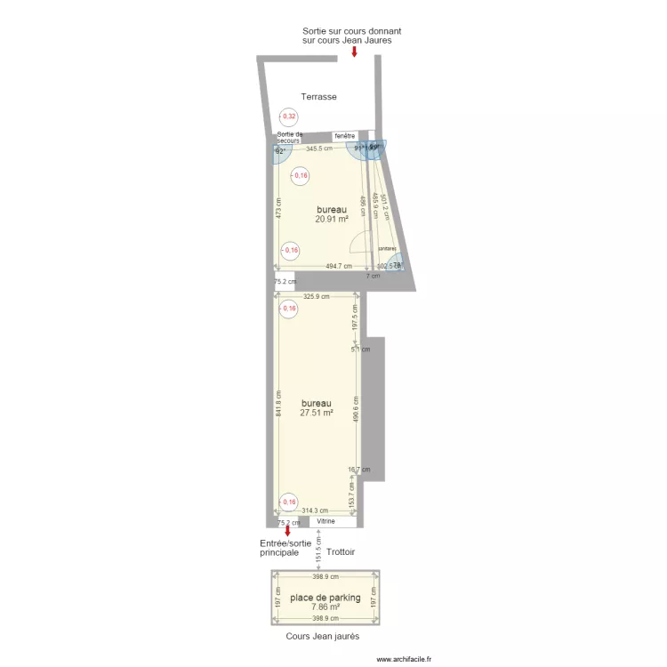 plan de l existant . Plan de 