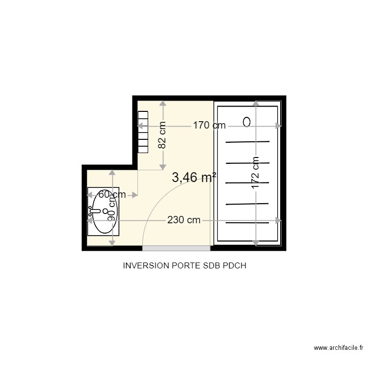 BIGOTTE BERNADETTE . Plan de 1 pièce et 3 m2